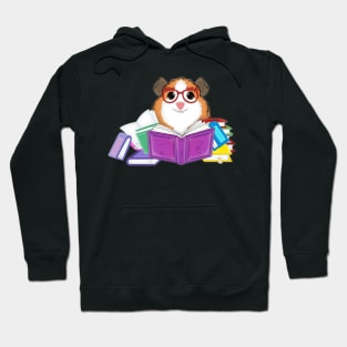 Guinea pig, book nerd love reading glasses Hoodie